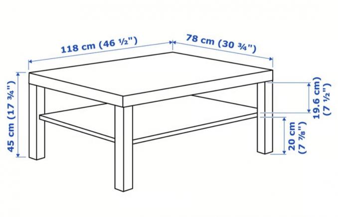 Duży stół typu coffee table Ikea